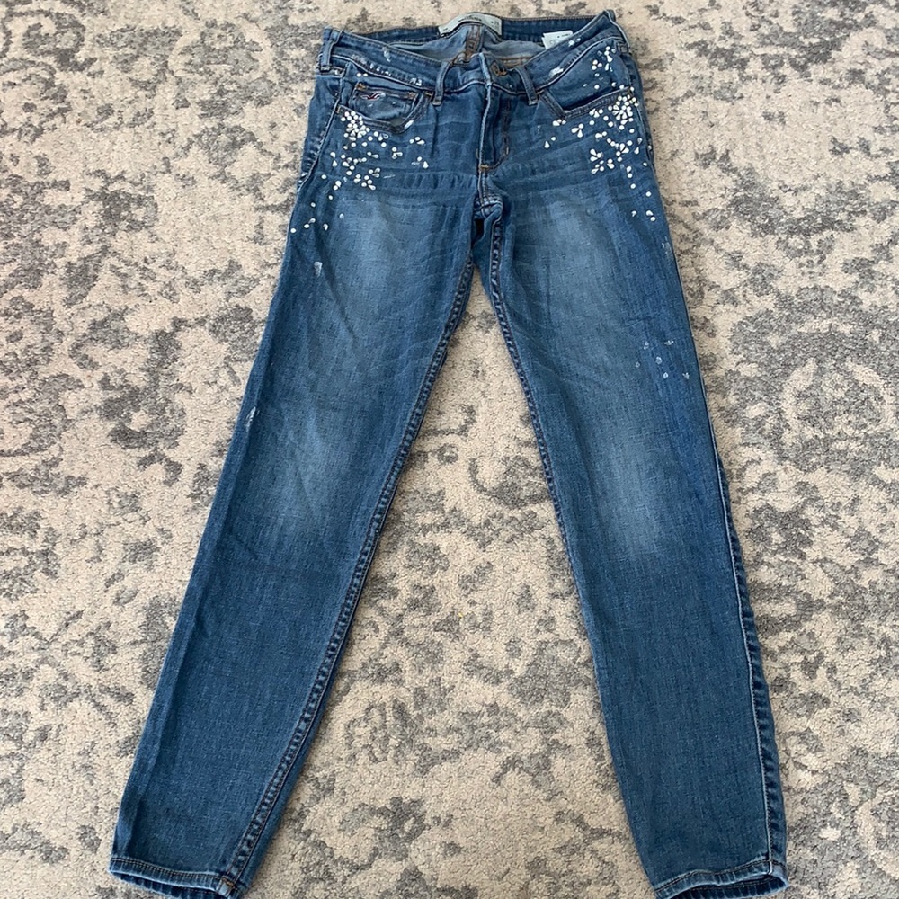 Women’s Hollister Jeans 7R, with Rhinestone Detail